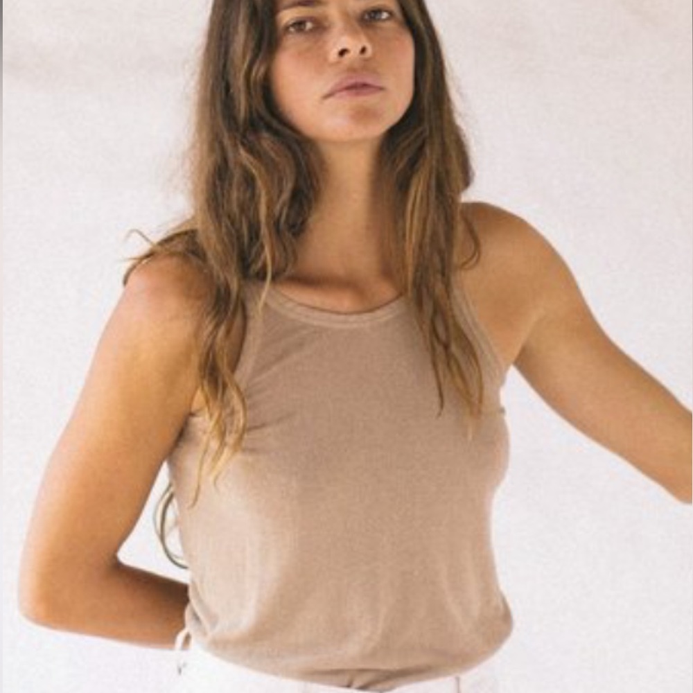Ozma silk noil tank in Himalaya medium pale pinky beige